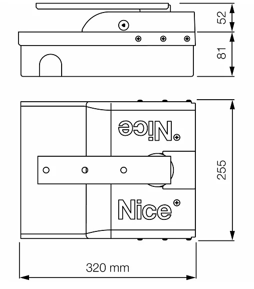 NICE SFAB2024BDKCE, sada podzemných pohonov pre dvojkrídlovú bránu do 4,6m/250kg