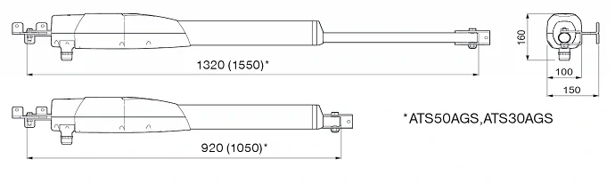 CAME ATS-3-AGS-LEFT/RIGHT sada pre jednokrídlovú bránu do 3m/200kg